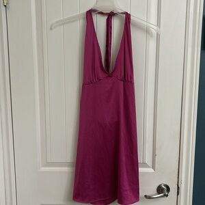 M Just Polly Raspberry Halter Dress NWT